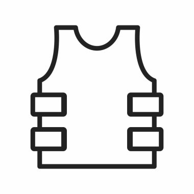 vest icon vector isolated on white background, shirt transparent sign, line and stroke elements in outline style