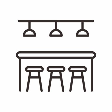 table lamp icon. outline set of furniture vector icons for web design isolated on white background