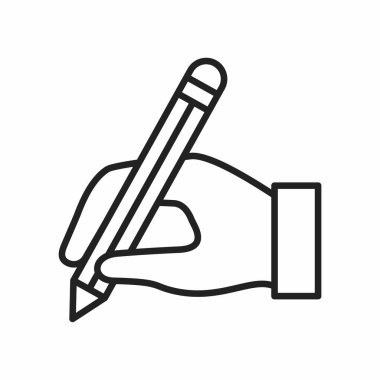 hand writing with pencil icon. vector illustration