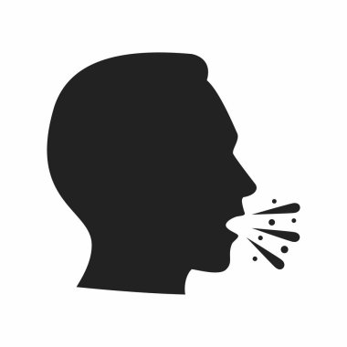 silhouette of a man head with a face, vector illustration