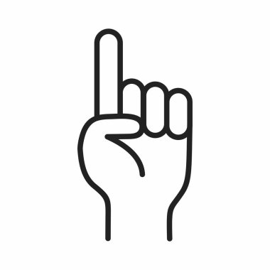 hand showing thumbs up gesture icon. outline human finger vector illustration symbol for web design isolated on white background