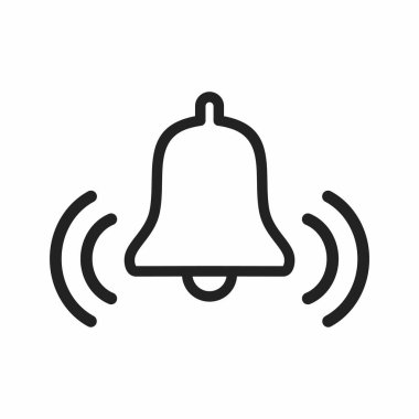 bell icon vector isolated on white background, alarm clock sign