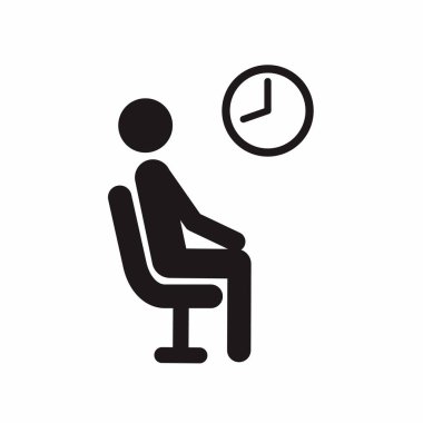 man sitting on chair icon vector. person avatar symbol. isolated flat illustration.