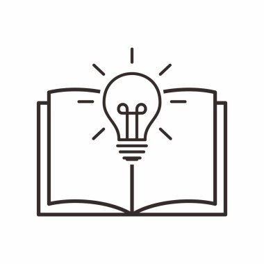 Ampul simgesi vektör illüstrasyon tasarımı içeren kitap
