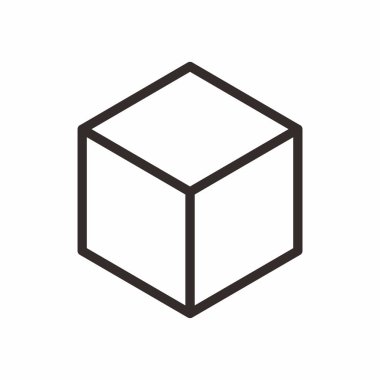 küp simge vektör çizim