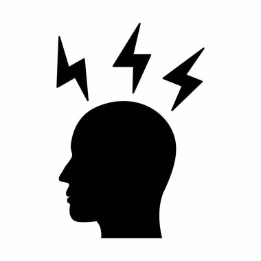 silhouette of a man head with a black background