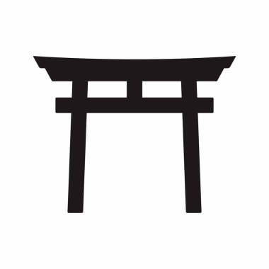 torii gate icon. outline illustration of japanese temple vector icons for web