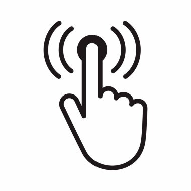 hand pointing finger cursor icon. outline touch button vector sign. isolated contour symbol