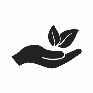 hand holding eco icon, vector illustration