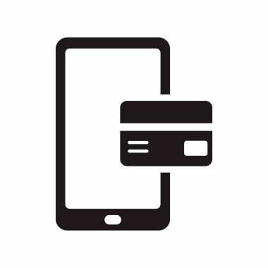 akıllı telefon ve kredi kartı simgesi vektör çizimi tasarımı