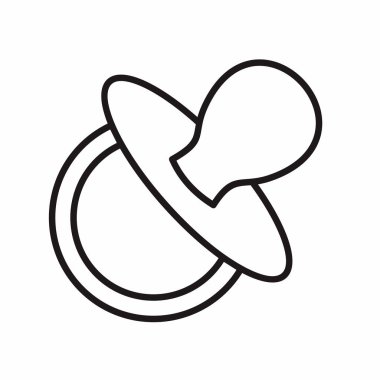 baby pacifier icon. outline infant rattle vector illustration on white background