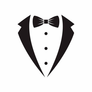 tuxedo with bow tie and bowtie vector illustration