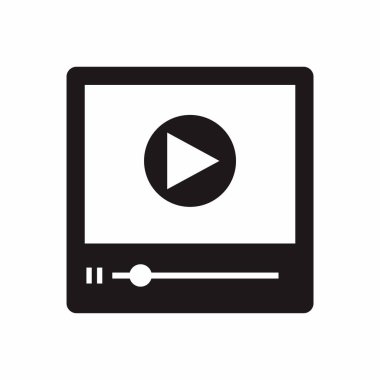 Video oynatıcı ikon vektör illüstrasyonu