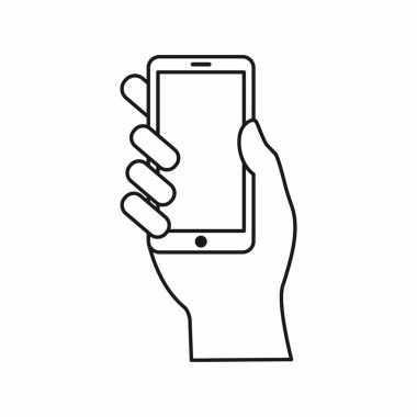 hand smartphone with phone icon vector illustration