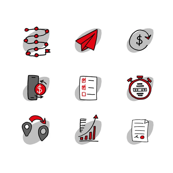 Icons Pictograms Business — Stock vektor