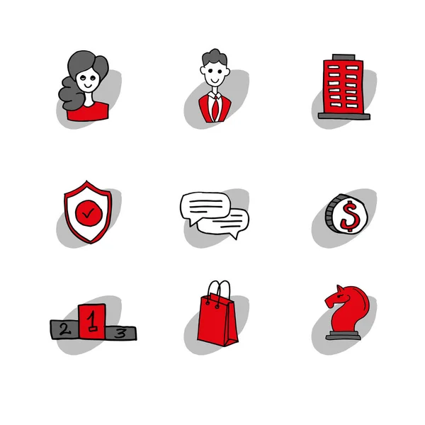 Icons Pictograms Business — Stock vektor