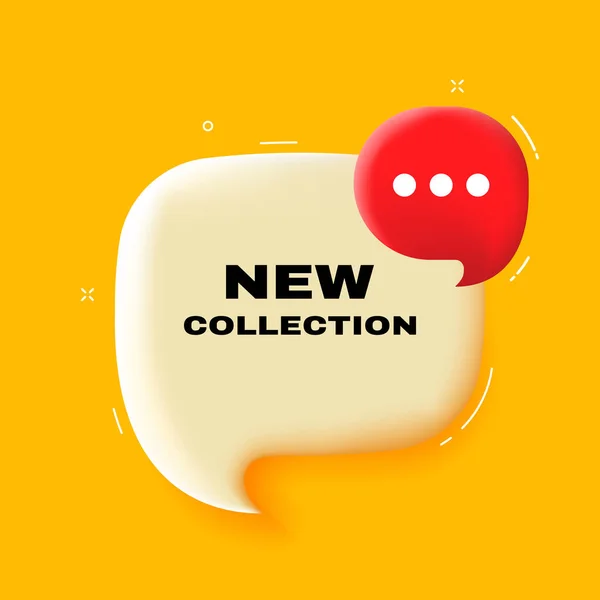 New Collection Speech Bubble New Collection Text Illustration Pop Art — Stock vektor