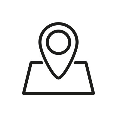 Yer belirleme çizgisi simgesi. Yol, konum, navigasyon, GPS, harita, yelken, harita ve topoğrafya, noktalama konsepti. İş ve Reklamcılık için vektör simgesi