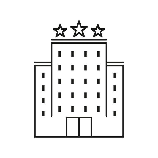 Hotel line icon. Three star restaurant or hotel. Feedback, review, service, staff, reception, vacation, vacation, trip. Recommended concept. Vector line icon for Business and Advertising