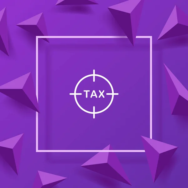 Steuer Mit Zielliniensymbol Schutz Vor Steuern Geld Ziel Zahlung Bezahlung — Stockvektor