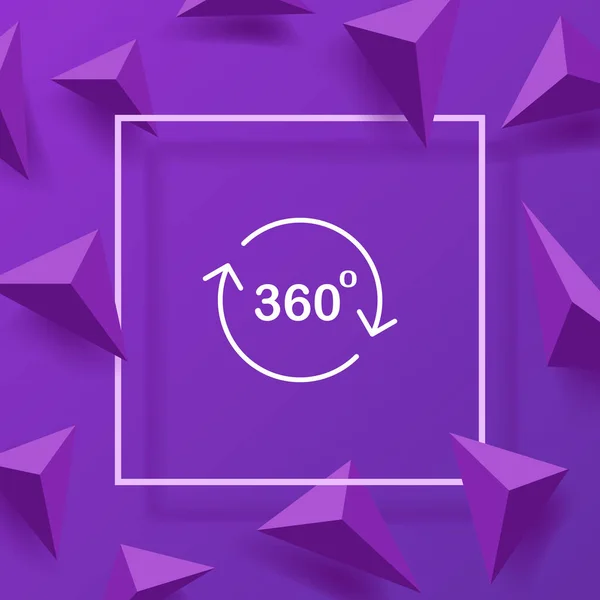 Icona 360 Gradi Angoli Visualizzazione Vista Realtà Virtuale Tecnologia Computer — Vettoriale Stock