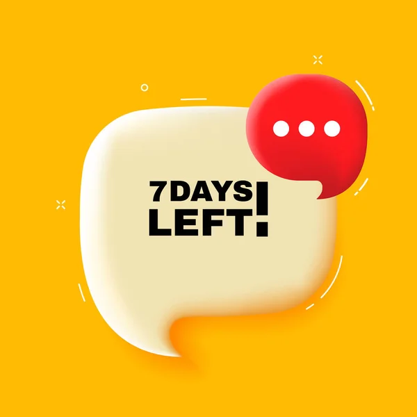 Days Left Speech Bubble Days Left Text Illustration Pop Art — Διανυσματικό Αρχείο