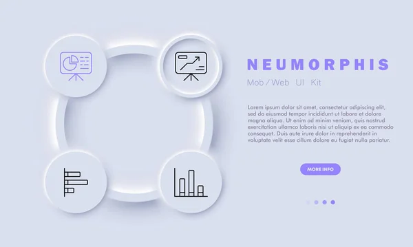 Diagrams Set Icon Infographics Analytics Data Analysis Pie Bar Chart — ストックベクタ