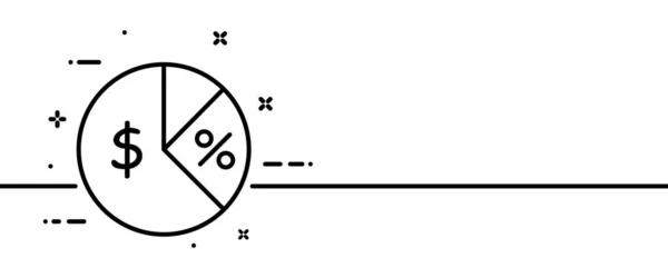 Taartdiagram Voor Boekhoudkundig Rapport Lijn Pictogram Dollar Teken Percentage Diagram — Stockvector