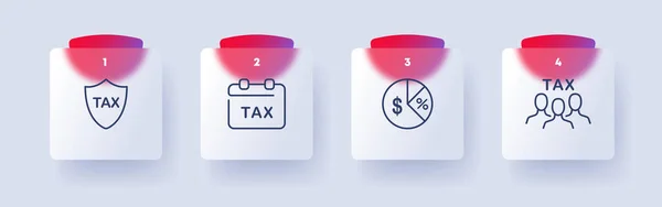 Pay Taxes Set Icon Money Financial Management Shield Tax Protection — Stok Vektör