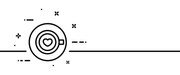 Lieblingsgetränk Linie Symbol Zeichnung Auf Kaffee Herz Tasse Heiß Kalt — Stockvektor