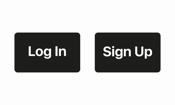 Authorization Buttons Set Icon Log Sign Confirmation Create Account User — Vetor de Stock