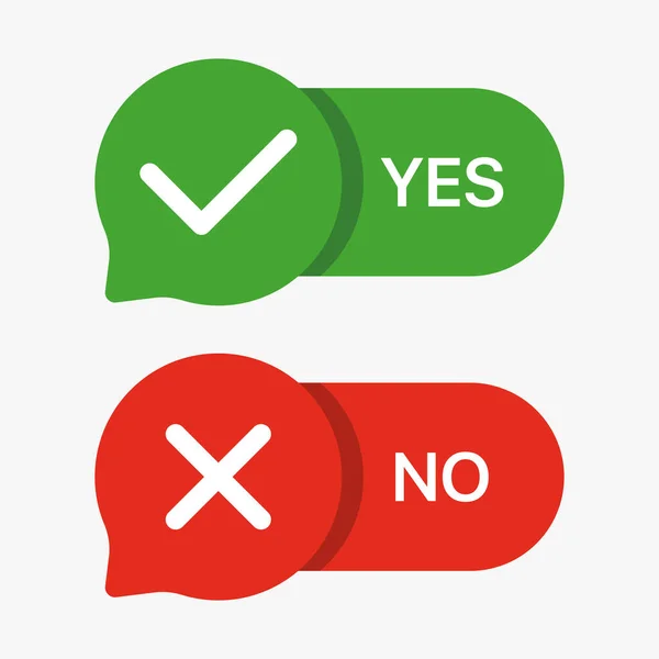 Yes Answer Options Vector Illustration Questionnaire Poll Survey Checkmark Cross — Image vectorielle