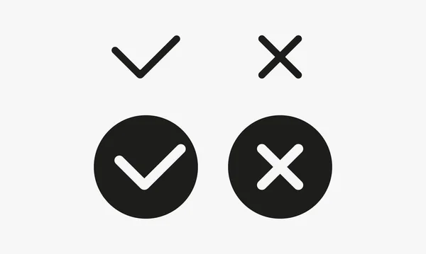 Ticks Crosses Set Icon Checkmark Reject Rejection Confirm Confirmation Answer — Stockový vektor