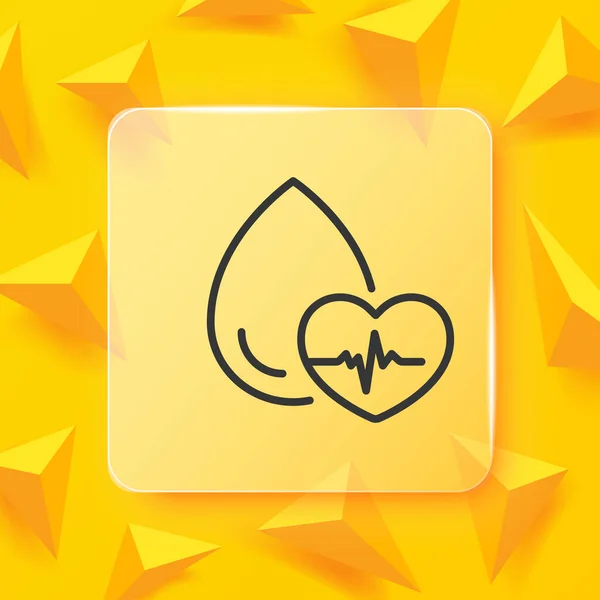 Zkontrolujte Ikonu Pulsní Linky Biometrie Srdeční Tep Kapky Vody Kardiologie — Stockový vektor