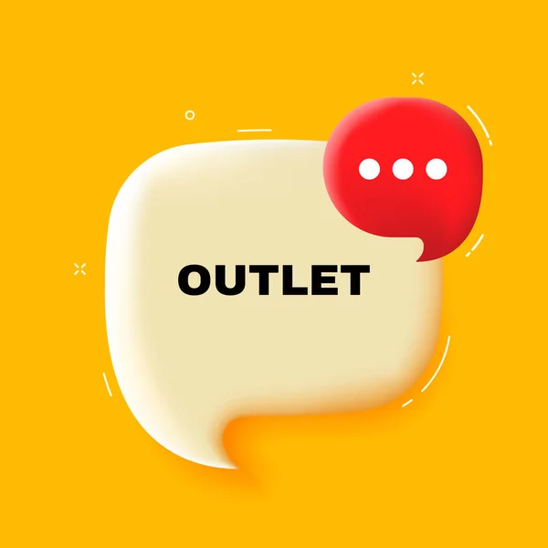 Outlet Speech Bubble Outlet Text Illustration Pop Art Style Vector — Image vectorielle