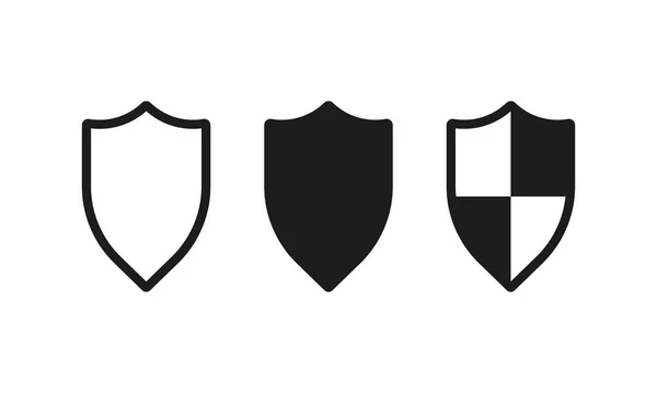 Antivirus Shields Set Icon Computer Protection Privacy Private Data Hacking — ストックベクタ