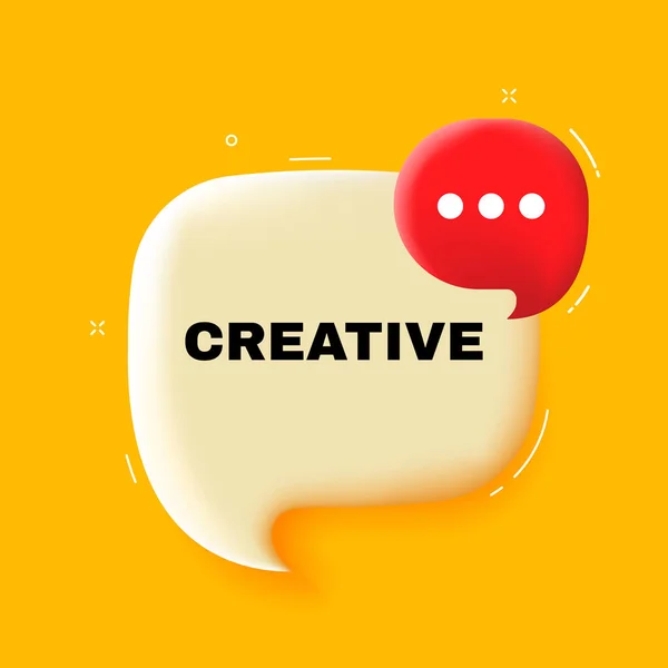 Creative Speech Bubble Creative Text Illustration Pop Art Style Vector — Stockvektor