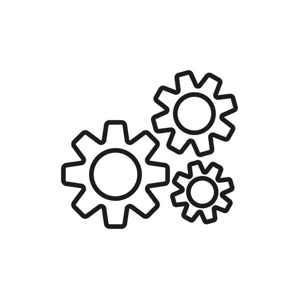 Gears Line Icon Mechanism Wheels Construct Build Device Mechanical Engine — ストックベクタ