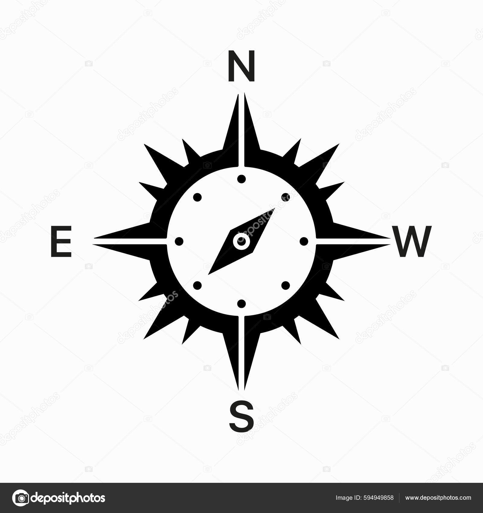 Compass Line Icon Orientation Ground Hand North South West East Stock ...