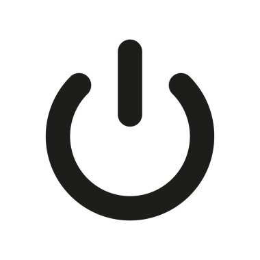 Güç düğmesi simgesi. Aç, kapat, sıfırla, aygıt, telefon, bilgisayar, çalıştır, değiştir, kapat. Teknoloji konsepti. İş ve Reklamcılık için vektör satırı simgesi.