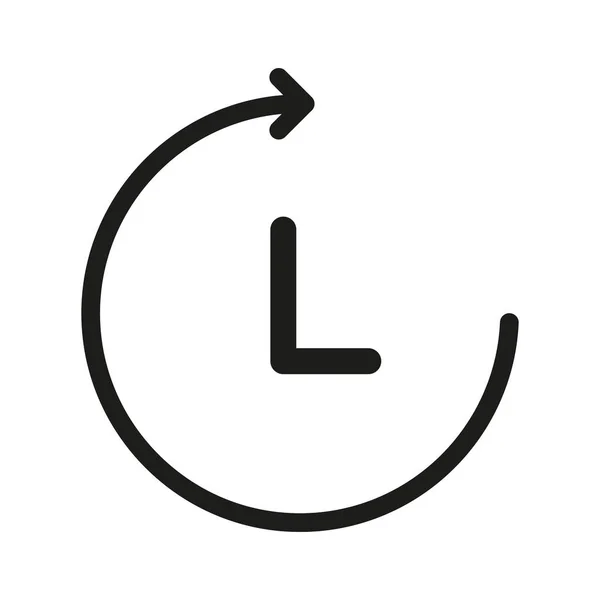 Clock Circular Arrow Line Icon Watch Stopwatch Timer Measure Chronometer — Image vectorielle