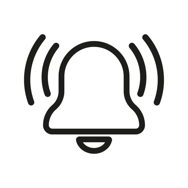 Ringing Bell Line Icon Reminder Notification Ring Doorbell Jingle Ringtone — Vettoriale Stock