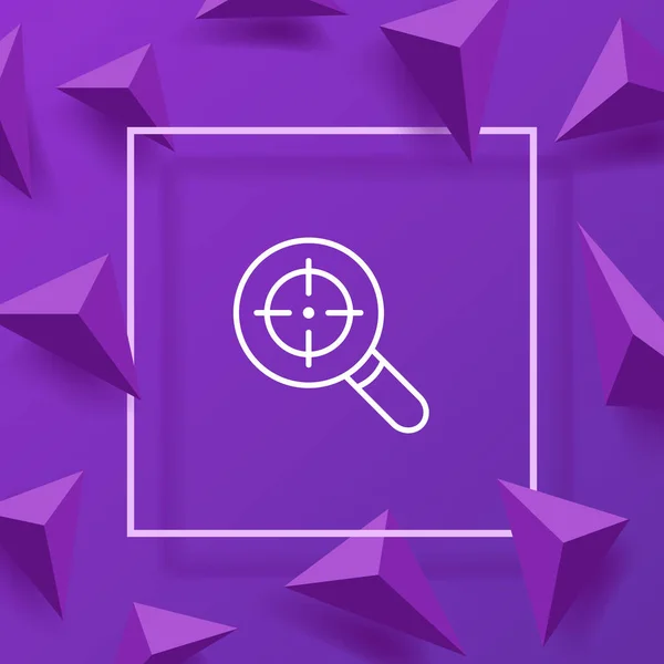 Magnifier Aim Line Icon Targeting Goal Target Audience Targetologist Achieve — Stockvector