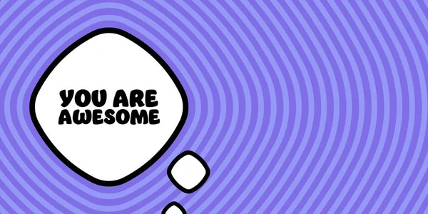 Speech Bubble You Awesome Text Boom Retro Comic Style Pop — ストックベクタ