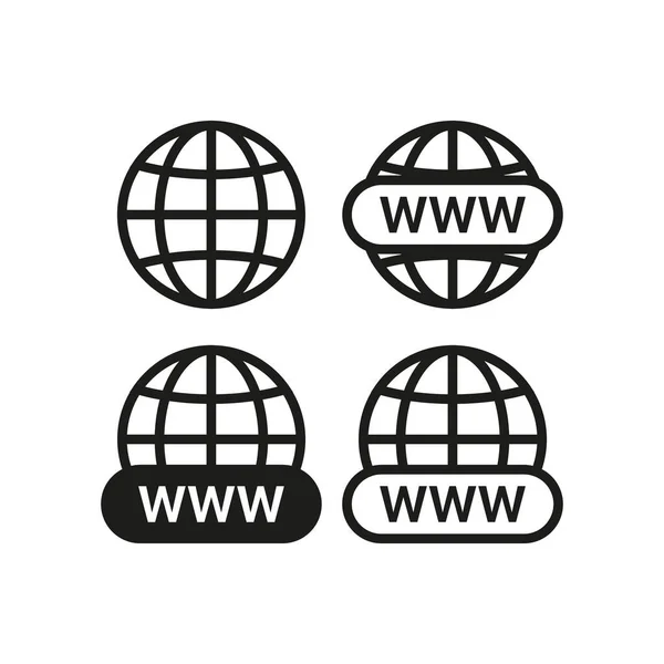 Globes Www Text Line Icon Internet Access Worldwide Web Sign — Stockvektor