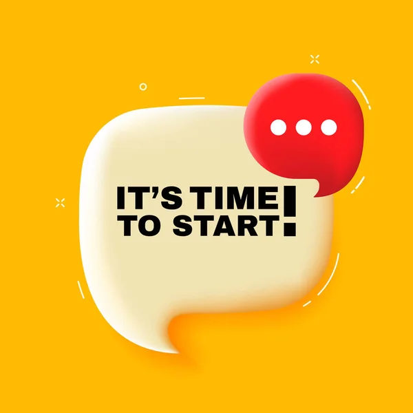 Its Time Start Speech Bubble Its Time Start Text Illustration — ストックベクタ