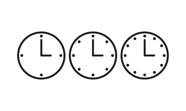 Clocks Set Icon Wall Watch Keep Track Schedule Planning Timer — Stock Vector