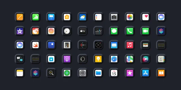 Εφαρμογές Iphone Ρυθμίστηκαν Itunes Apple Store Imovie Ibooks Apple Facetime — Διανυσματικό Αρχείο