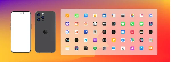 Apple Iphone Выпускается Золотом Исполнении Pro Pro Max Модель Спереди — стоковый вектор