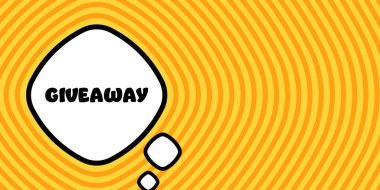 Hediye. Konuşma baloncuğu ve hediye metni. Bum retro komedi tarzı. Pop sanat tarzı. İş ve Reklamcılık için vektör satırı simgesi